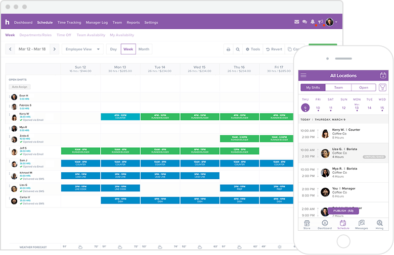 The interface of an auto-scheduling system