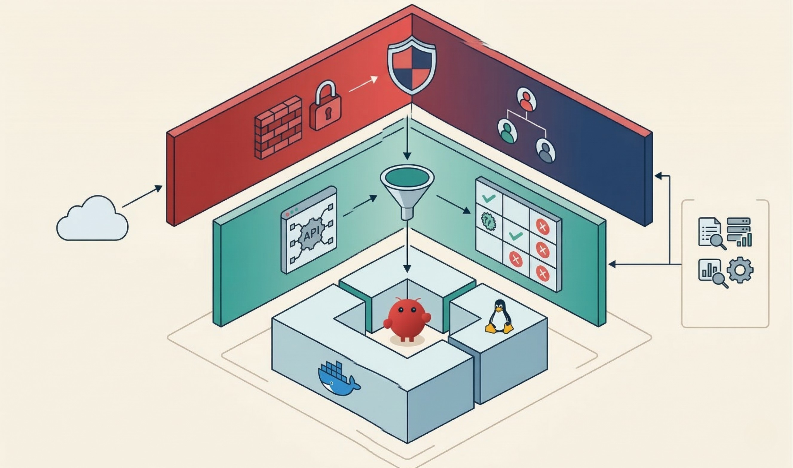 Kiến trúc bảo mật Sandbox và phân quyền cho AI Agent do Innotech triển khai.